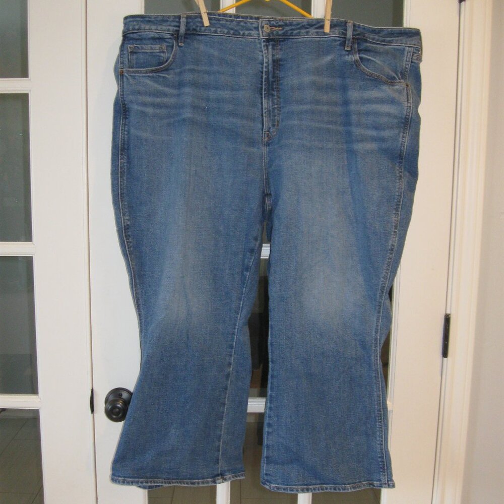Old Navy Women Vintage Cropped Flare Blue Jeans